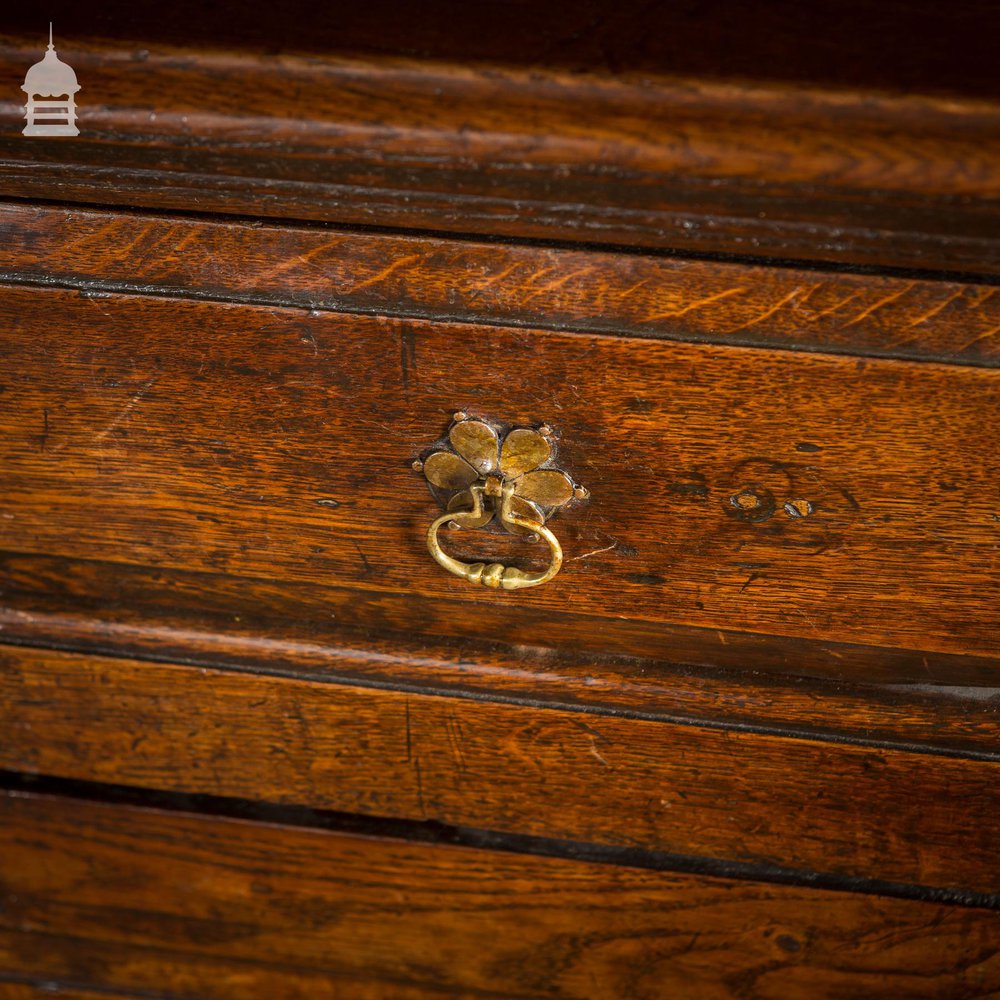 George II Oak Sideboard with Brass Pull Handles