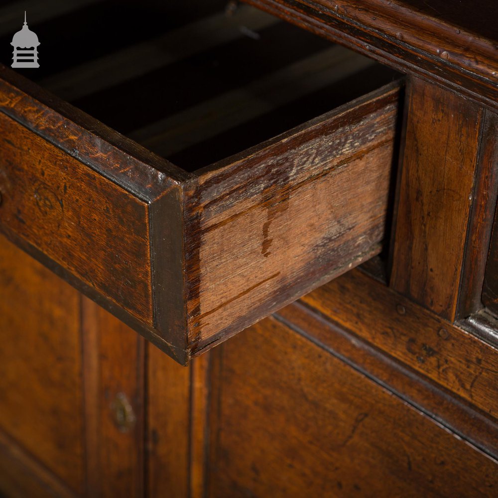 George II Oak Sideboard with Brass Pull Handles