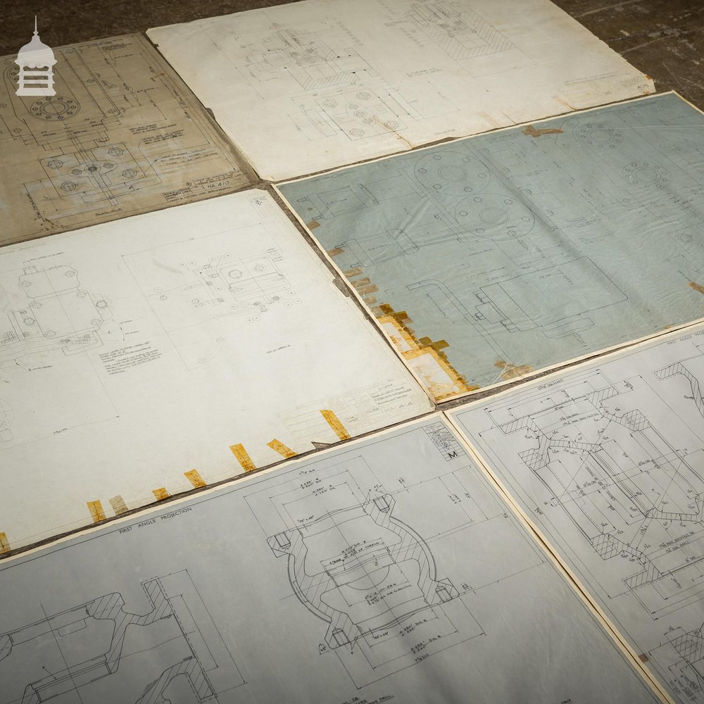 30 Pages of Vintage Industrial Drawings Plans Schematics