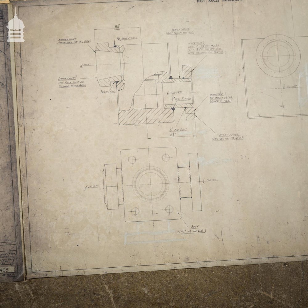 30 Pages of Vintage Industrial Drawings Plans Schematics