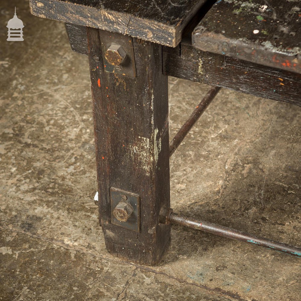 Vintage Industrial Workshop Work Trestle Coffee Table