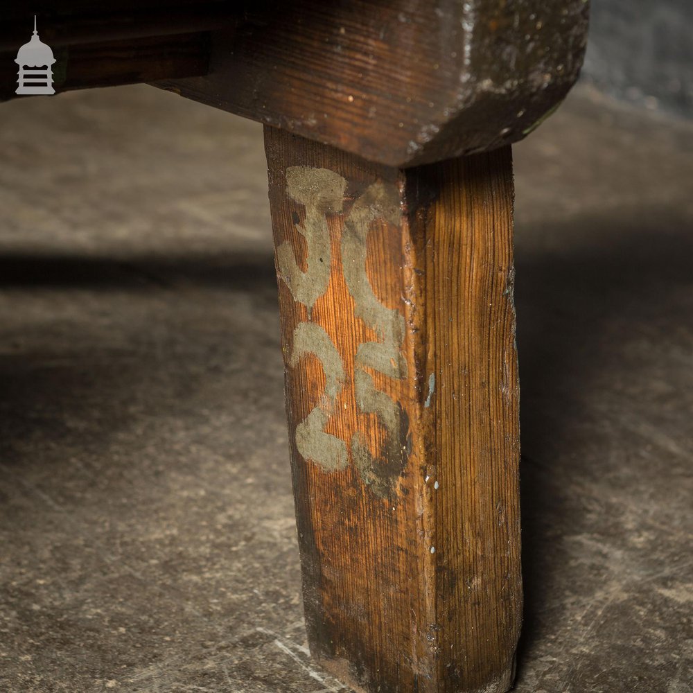 Vintage Industrial Workbench Work Trestle Coffee Table