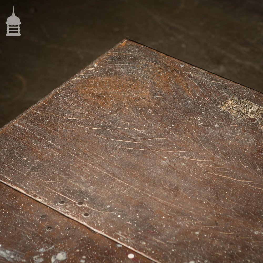 18th C Indian Two Plank Teak Bed Low Table on Turned Legs