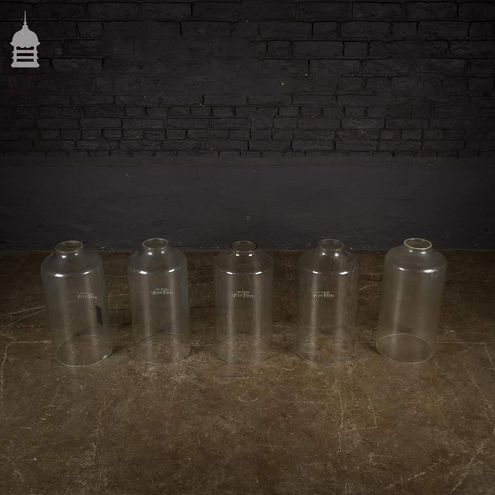 Set of 5 Vintage Industrial Glass Tubes Measuring Cylinders