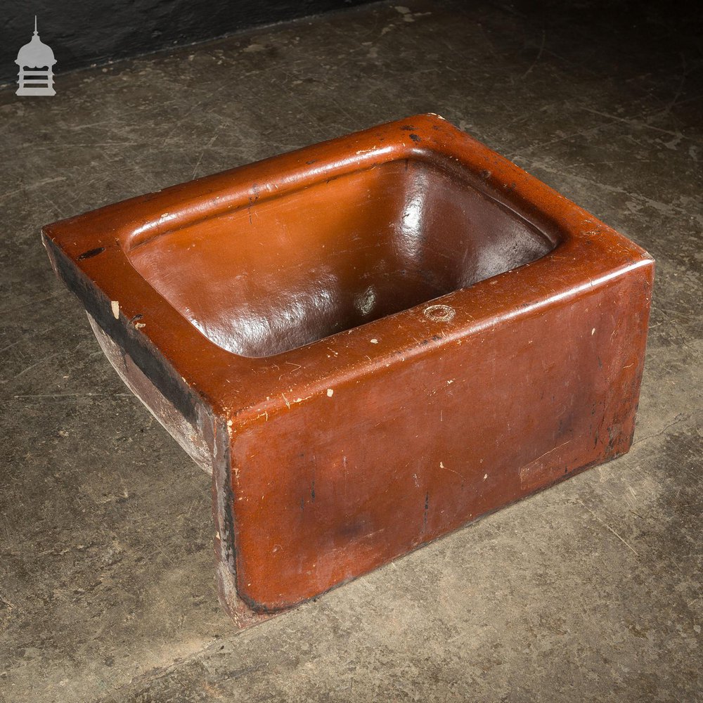 Large Victorian Salt Glaze Orange Peel Ceramic Trough Sink by Oats & Green LTD Halifax