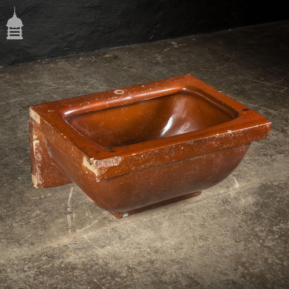 Large Victorian Salt Glaze Orange Peel Ceramic Trough Sink by Oats & Green LTD Halifax