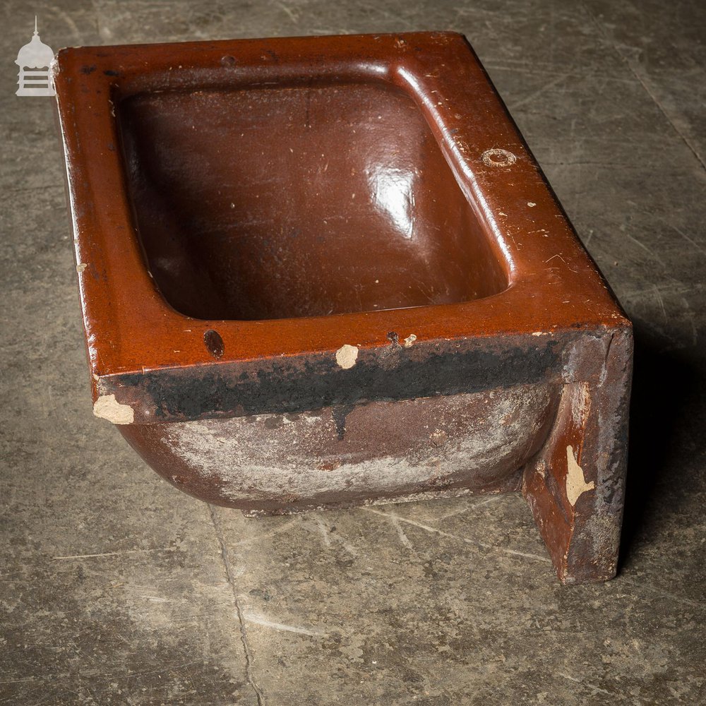 Large Victorian Salt Glaze Orange Peel Ceramic Trough Sink by Oats & Green LTD Halifax