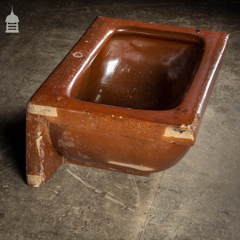 Large Victorian Salt Glaze Orange Peel Ceramic Trough Sink by Oats & Green LTD Halifax