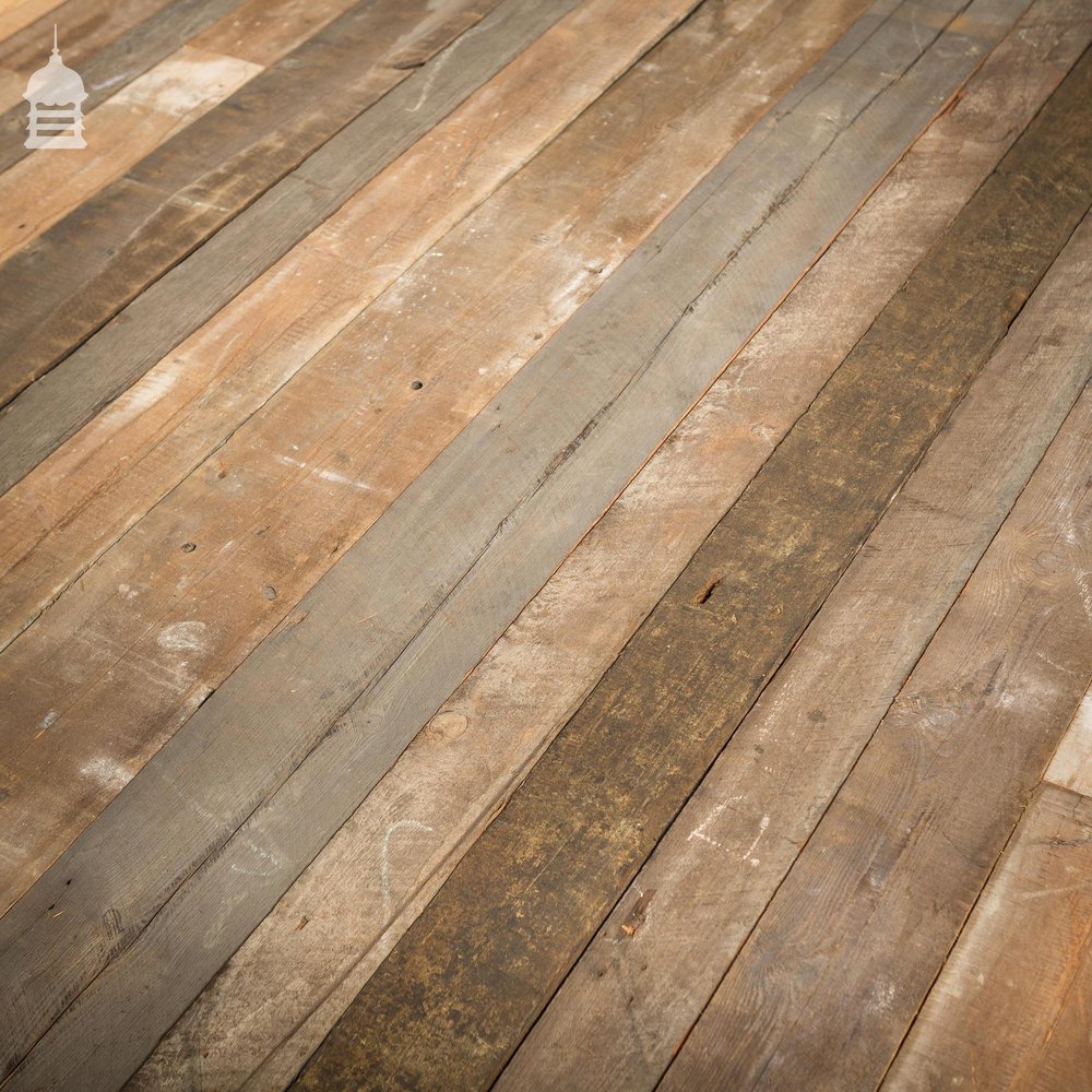 Batch of Approximately 80 Square Metres of Mixed Width Oxidised Pine Wall Cladding