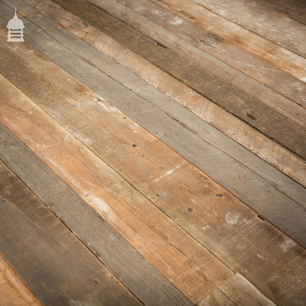 Batch of Approximately 80 Square Metres of Mixed Width Oxidised Pine Wall Cladding