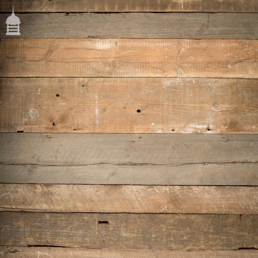 Batch of Approximately 80 Square Metres of Mixed Width Oxidised Pine Wall Cladding