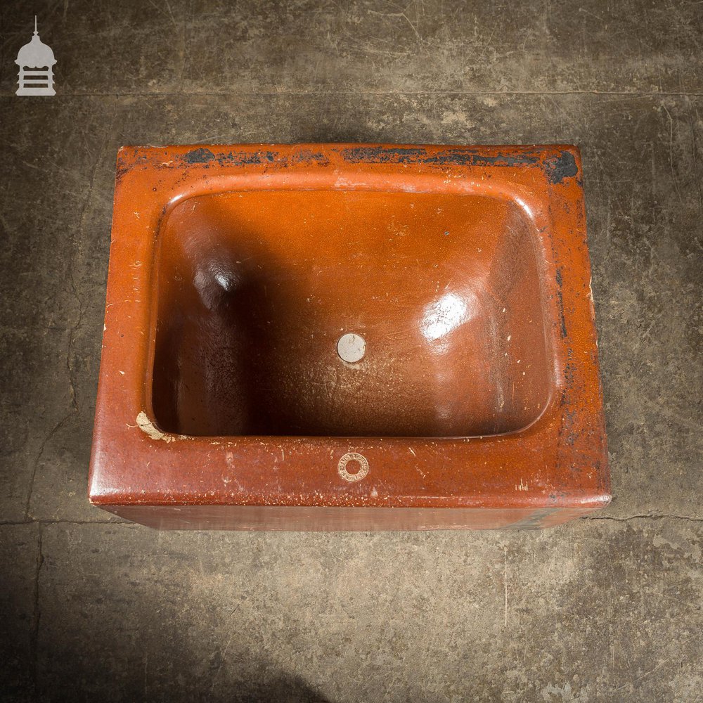 Large Victorian Salt Glaze Orange Peel Ceramic Trough Sink by Oats & Green LTD Halifax