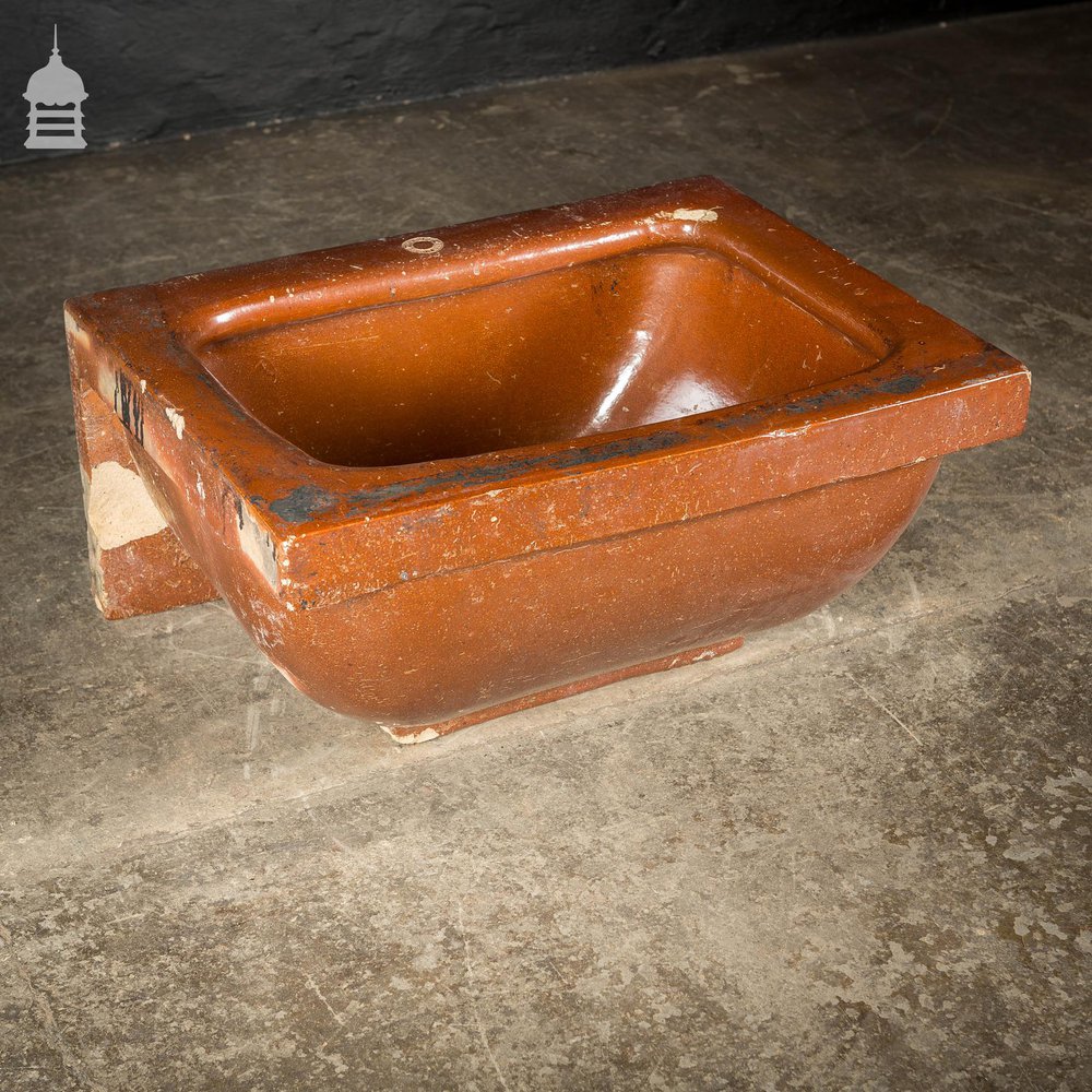 Large Victorian Salt Glaze Orange Peel Ceramic Trough Sink by Oats & Green LTD Halifax