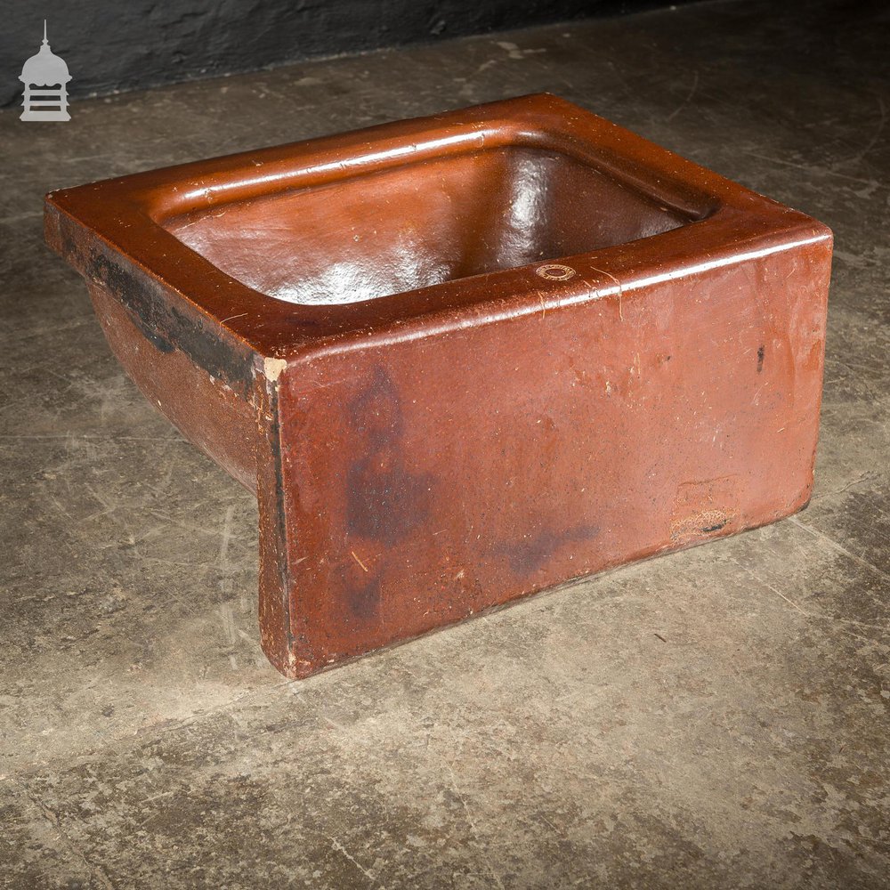 Large Victorian Salt Glaze Orange Peel Ceramic Trough Sink by Oats & Green LTD Halifax