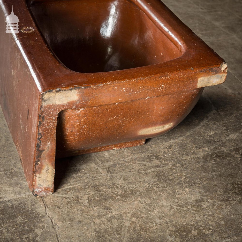 Large Victorian Salt Glaze Orange Peel Ceramic Trough Sink by Oats & Green LTD Halifax