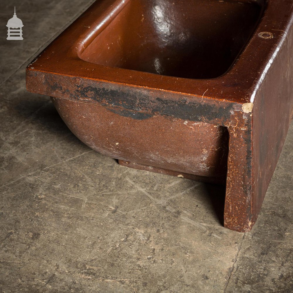 Large Victorian Salt Glaze Orange Peel Ceramic Trough Sink by Oats & Green LTD Halifax