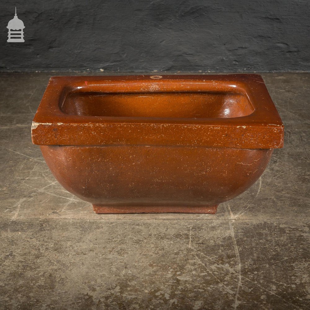 Large Victorian Salt Glaze Orange Peel Ceramic Trough Sink by Oats & Green LTD Halifax