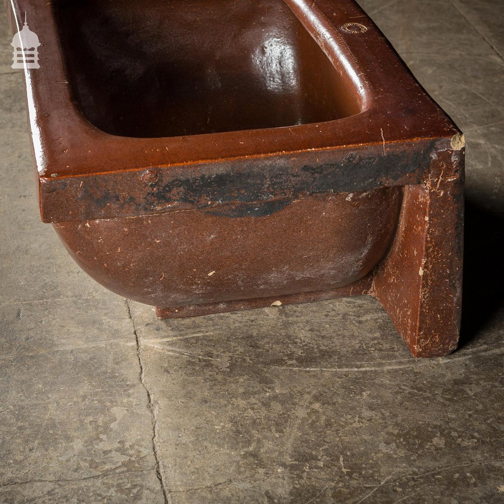 Large Victorian Salt Glaze Orange Peel Ceramic Trough Sink by Oats & Green LTD Halifax