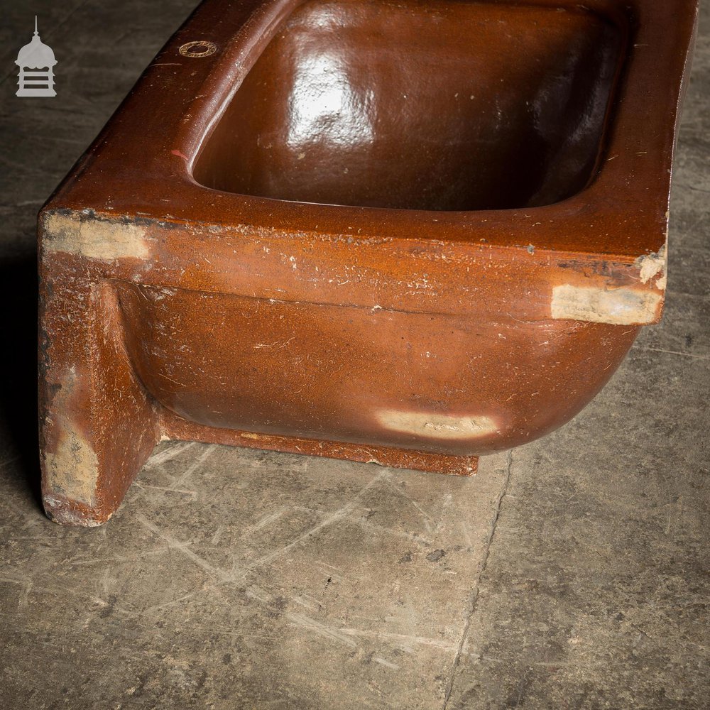 Large Victorian Salt Glaze Orange Peel Ceramic Trough Sink by Oats & Green LTD Halifax