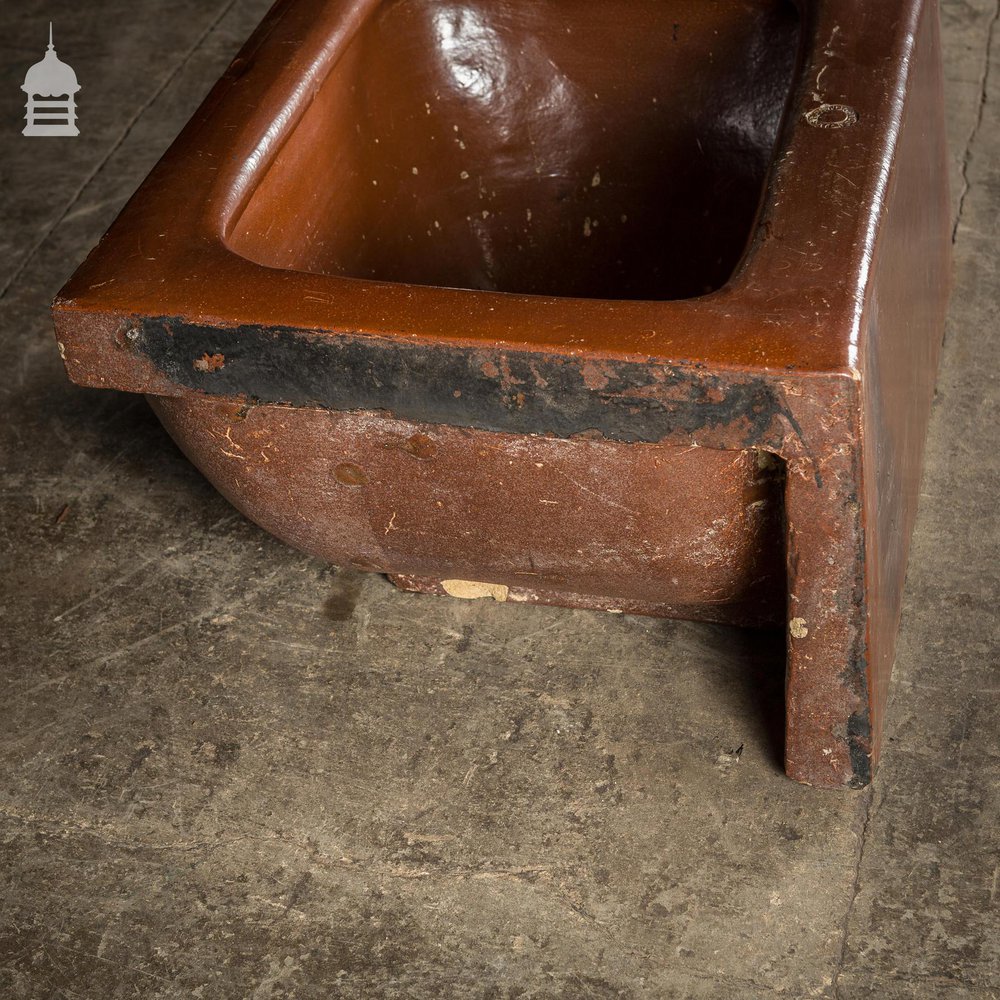 Large Victorian Salt Glaze Orange Peel Ceramic Trough Sink by Oats & Green LTD Halifax