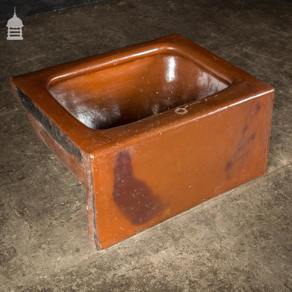 Large Victorian Salt Glaze Orange Peel Ceramic Trough Sink by Oats & Green LTD Halifax