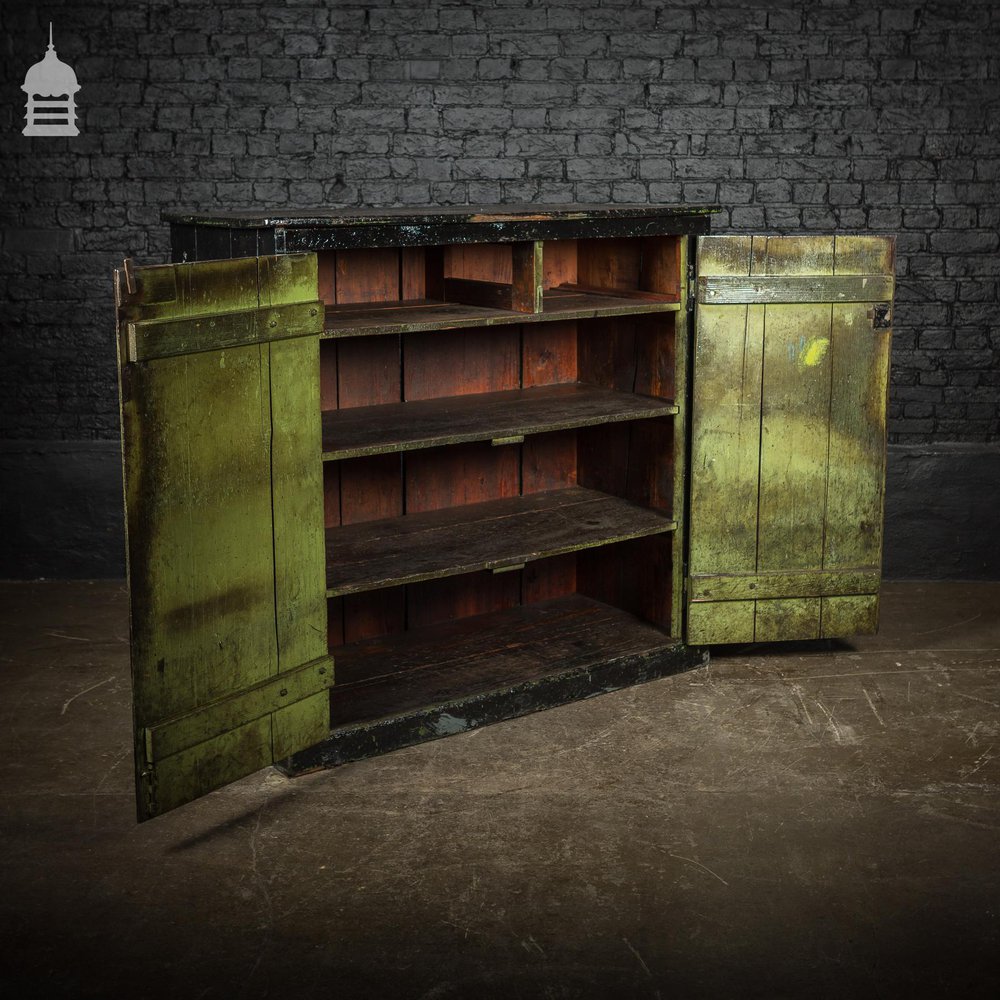 Large Industrial Workshop Cupboard Cabinet with Black Paint Finish