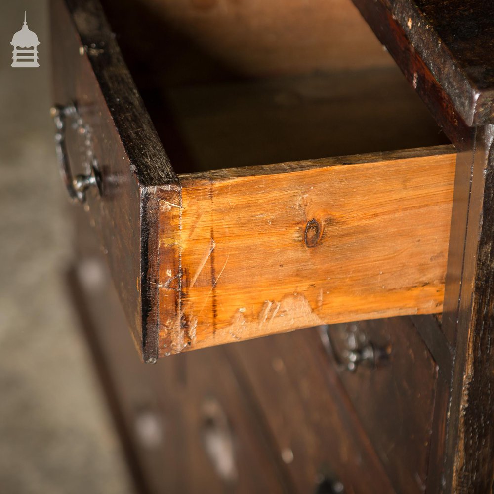 Edwardian Distressed Pine Workshop Bank of Drawers