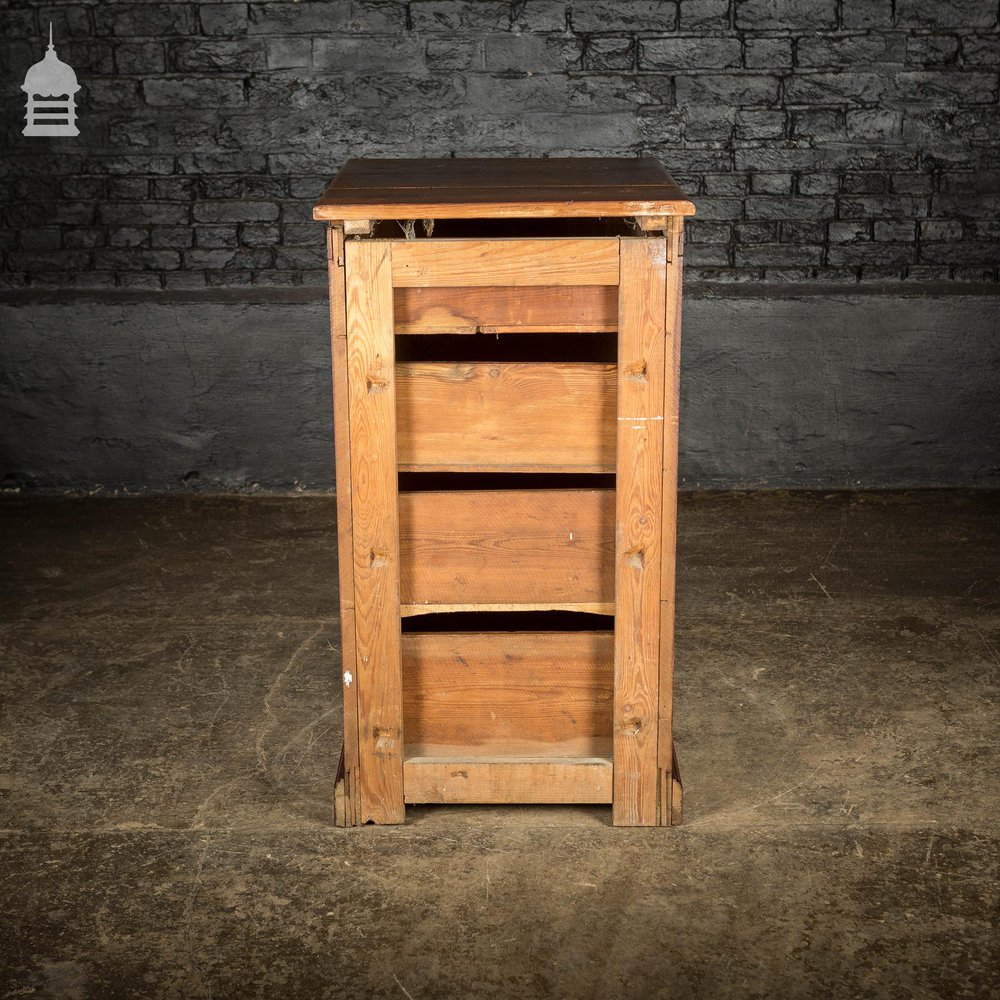 Industrial Pine Topped Mahogany Chest of Drawers With Brass Cup Handles