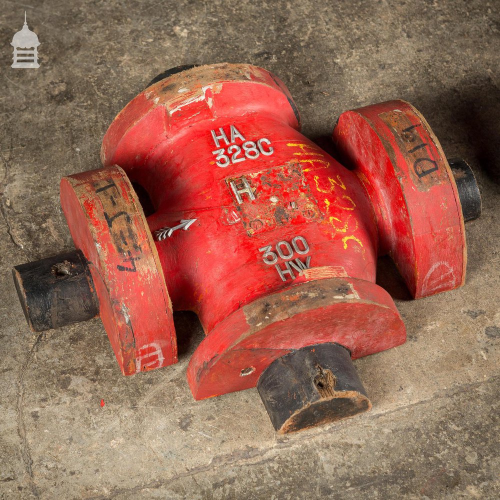 Pair of Red Industrial Factory Foundry Moulds