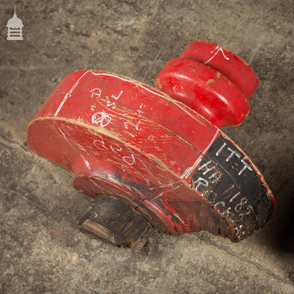 Pair of Red Industrial Factory Foundry Moulds