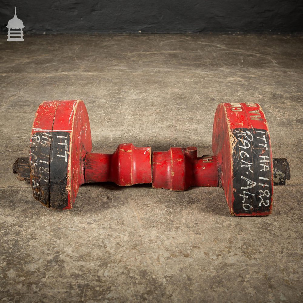 Pair of Red Industrial Factory Foundry Moulds