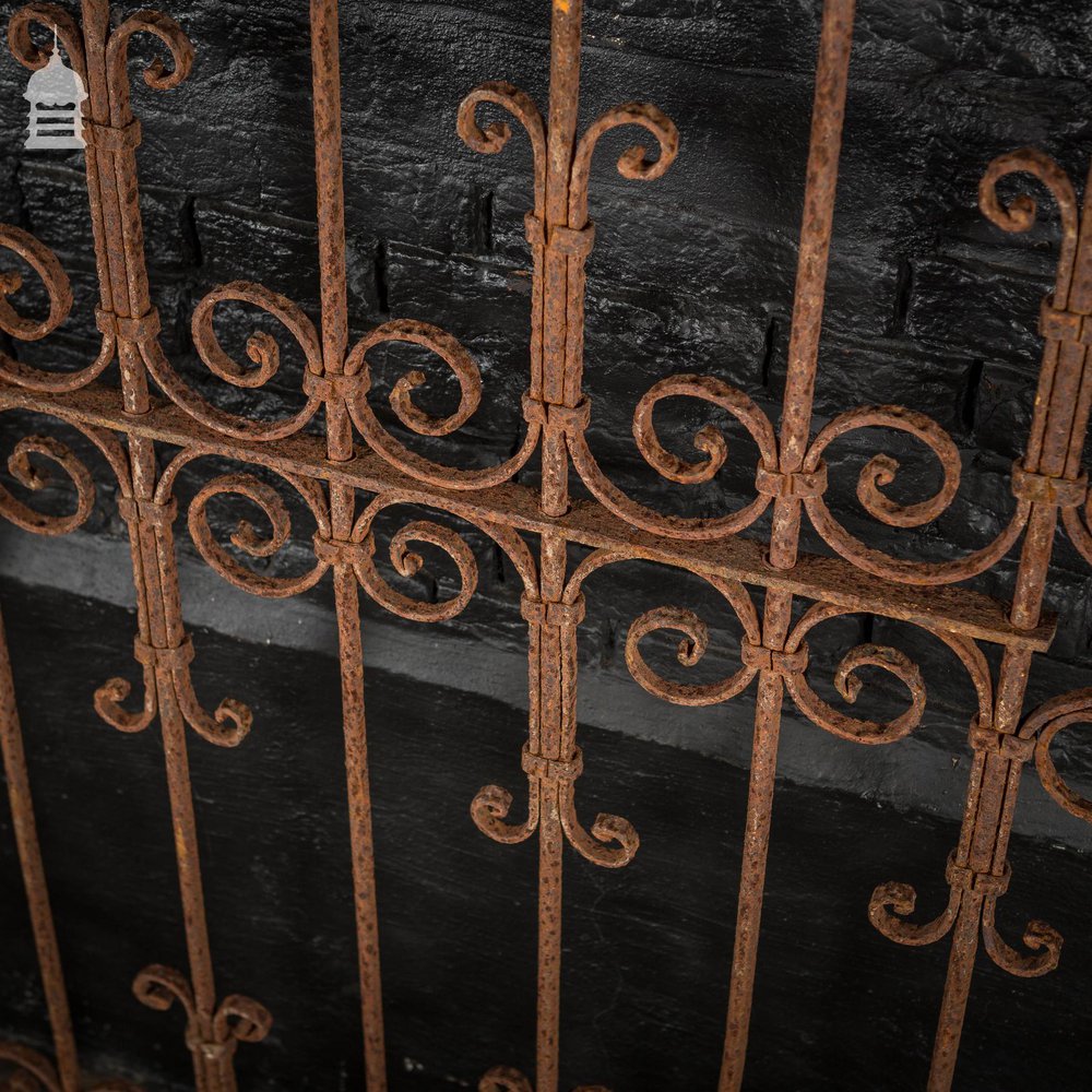 Section of 19th C Wrought Iron Railing with Scroll Design