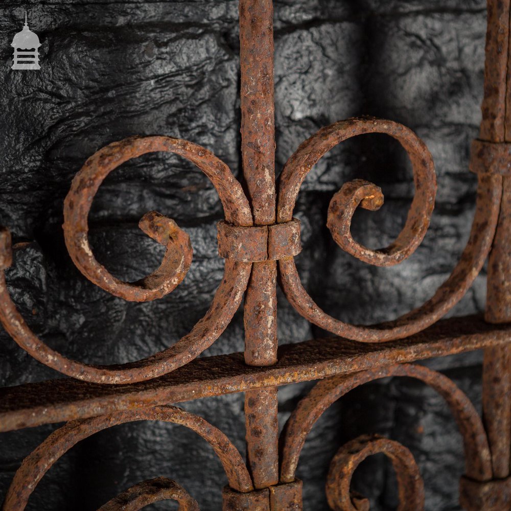 Section of 19th C Wrought Iron Railing with Scroll Design