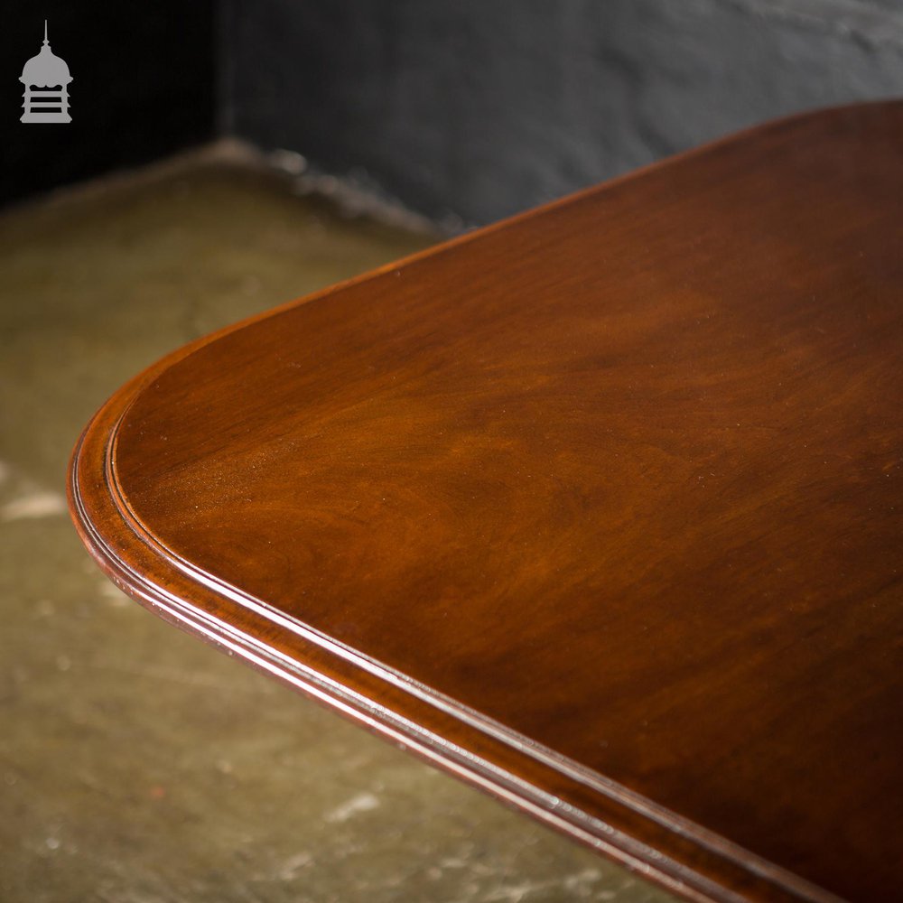 Exceptional Georgian Style Mahogany Four Pillar Table with Brass Castors