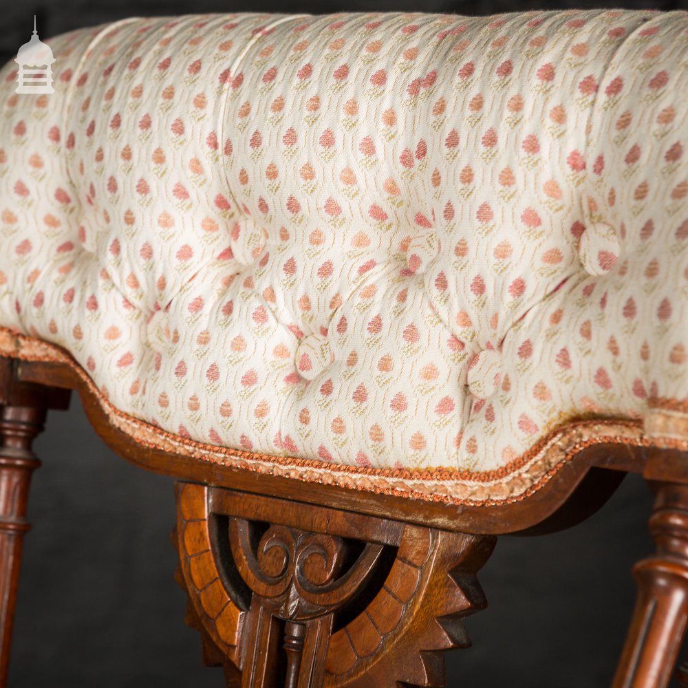 19th C Walnut Aesthetics Movement Upholstered Nursing Chair