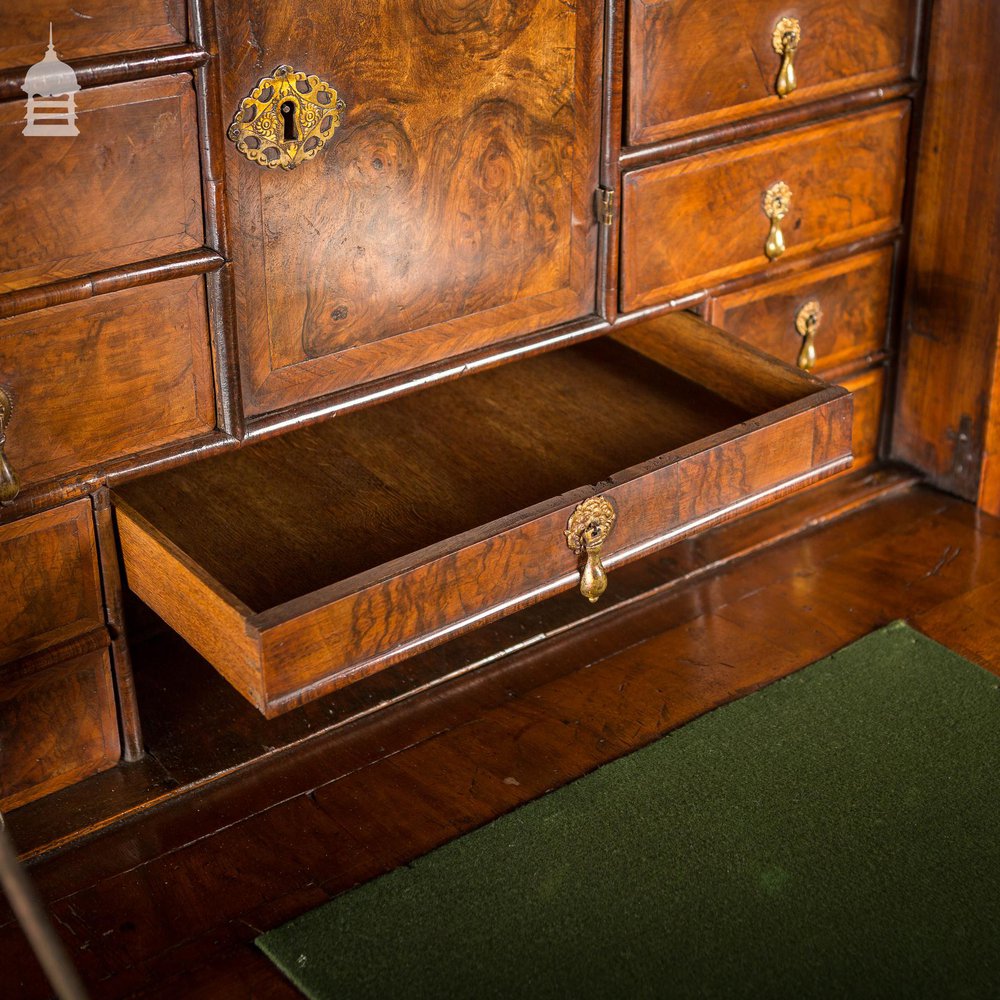 Late 17th C William & Mary Walnut Escritoire Secretaire