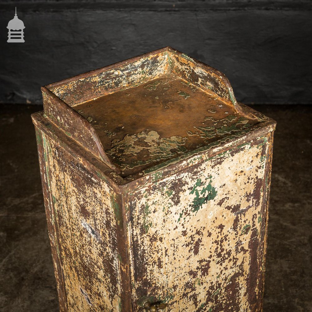 Victorian Industrial Cast Iron Cupboard with Distressed Paint