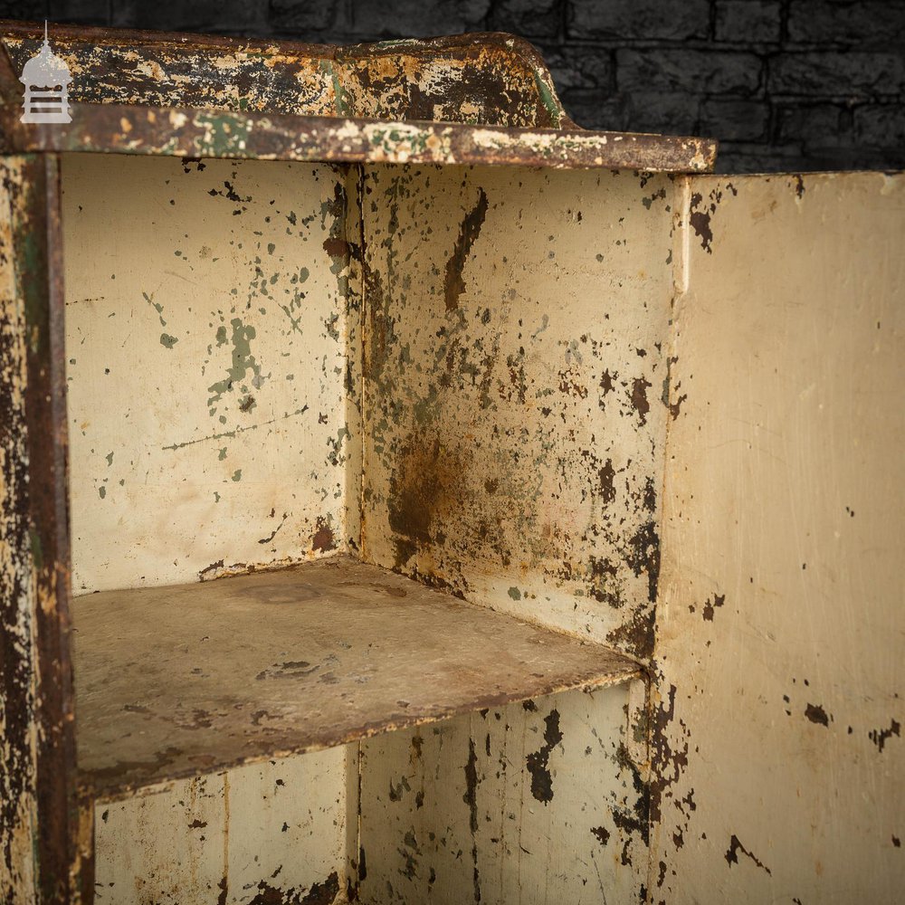 Victorian Industrial Cast Iron Cupboard with Distressed Paint