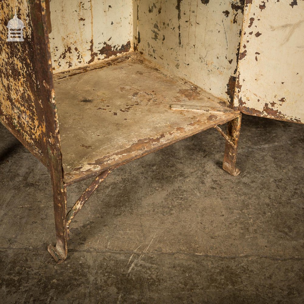 Victorian Industrial Cast Iron Cupboard with Distressed Paint