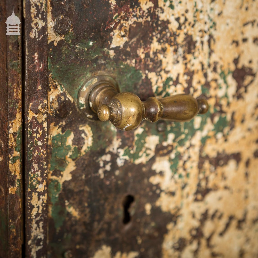 Victorian Industrial Cast Iron Cupboard with Distressed Paint