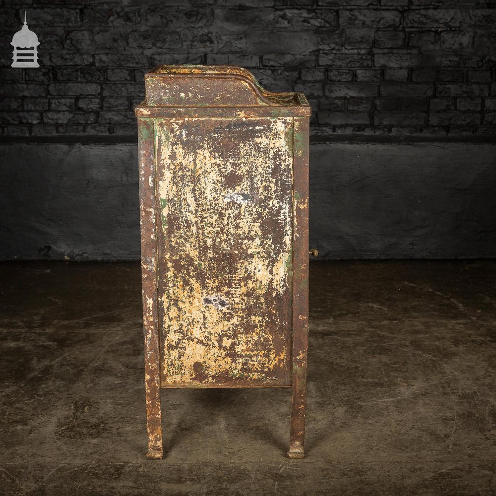 Victorian Industrial Cast Iron Cupboard with Distressed Paint