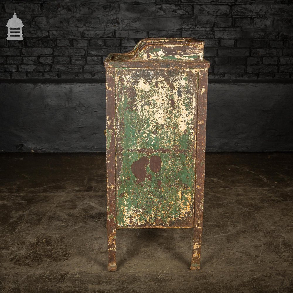 Victorian Industrial Cast Iron Cupboard with Distressed Paint