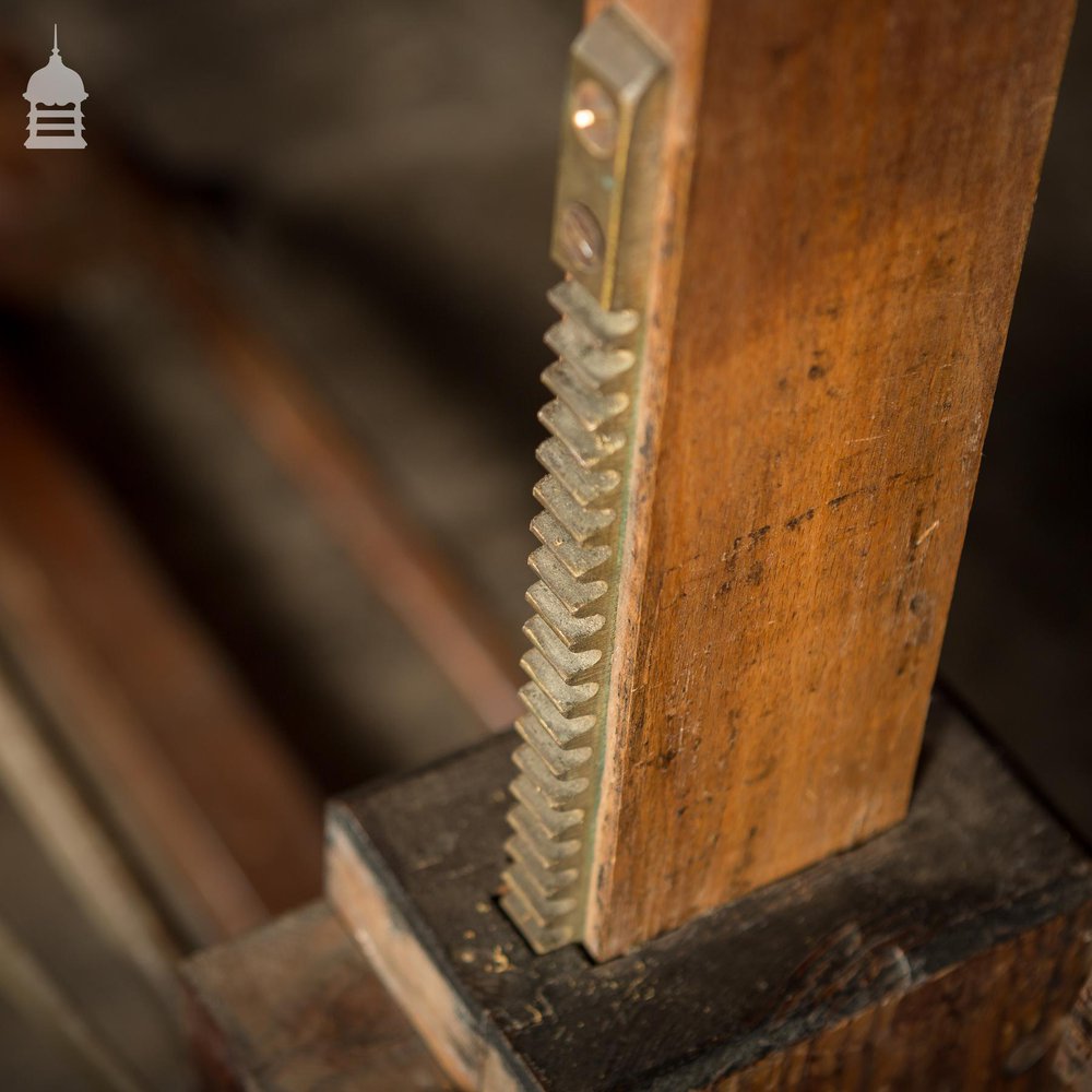 19th C Architects Table with Pitch Pine Mechanical Base and Hardwood Desktop