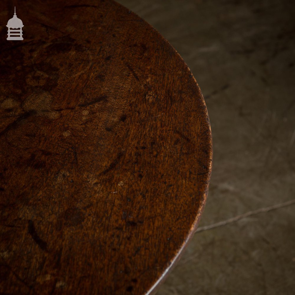 19th C Oak Wine Table with Turned Pedestal