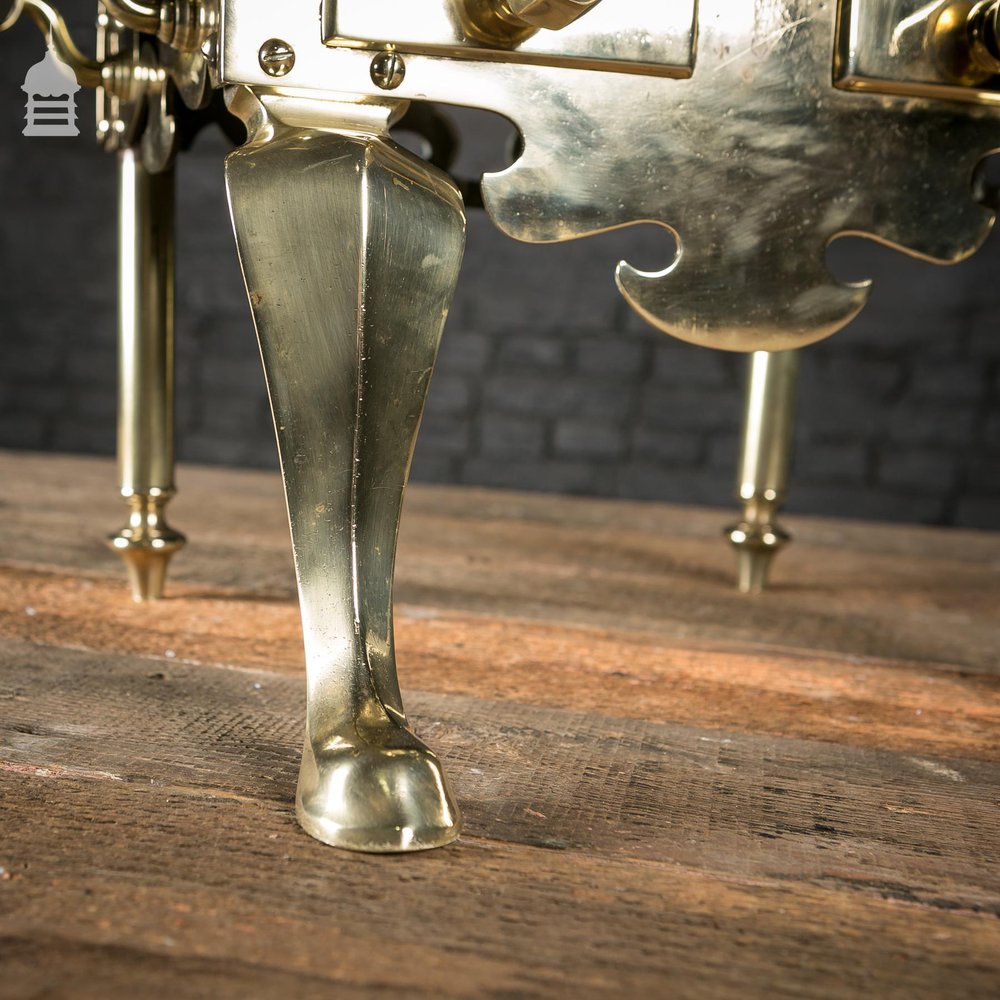 Georgian Polished Brass Trivet Footman’s Stool with Handles