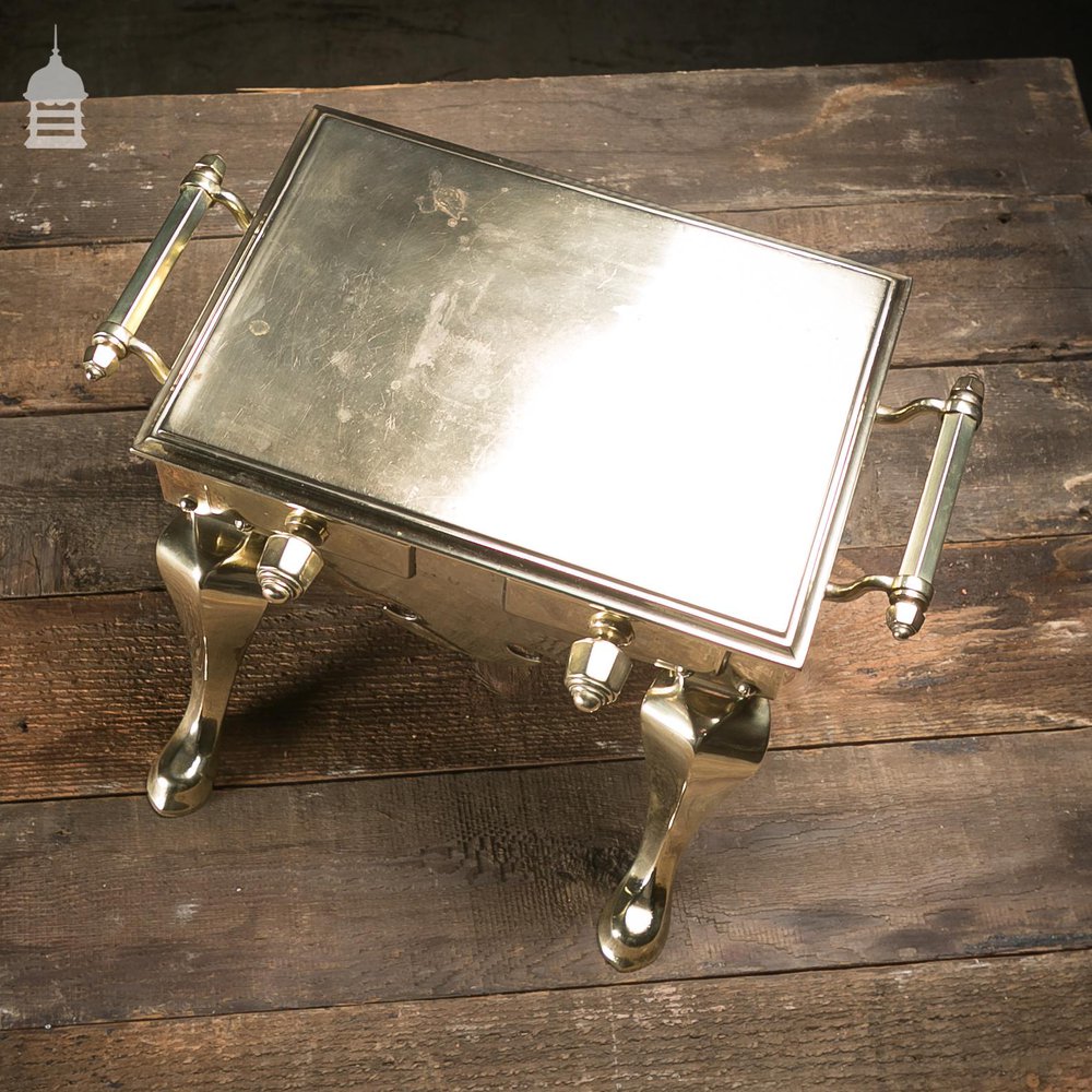 Georgian Polished Brass Trivet Footman’s Stool with Handles