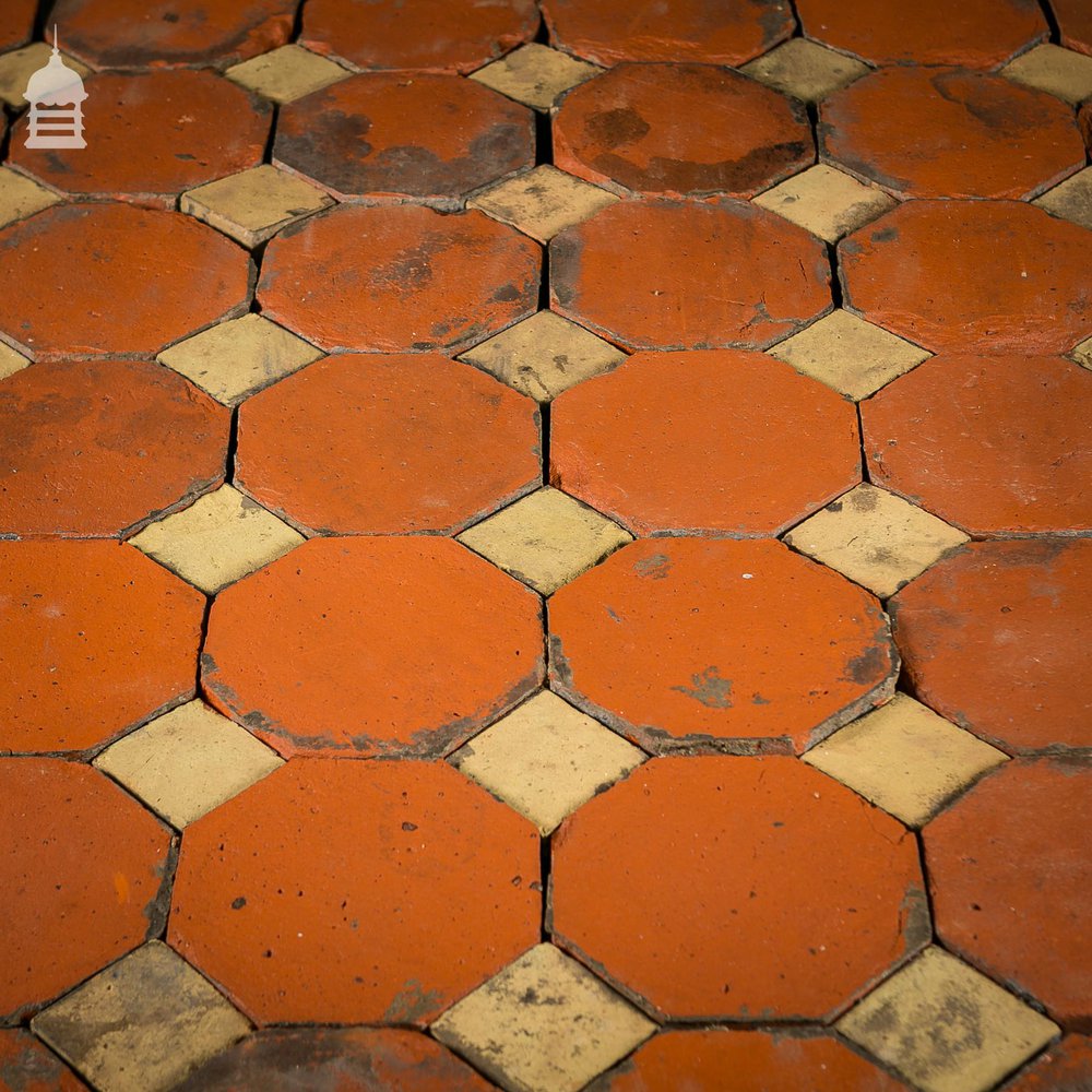 Stunning 18th C Octagonal and Square Church Floor Tiles – 7 SqMs