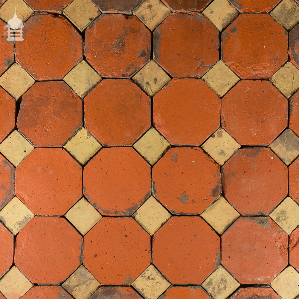 Stunning 18th C Octagonal and Square Church Floor Tiles – 7 SqMs