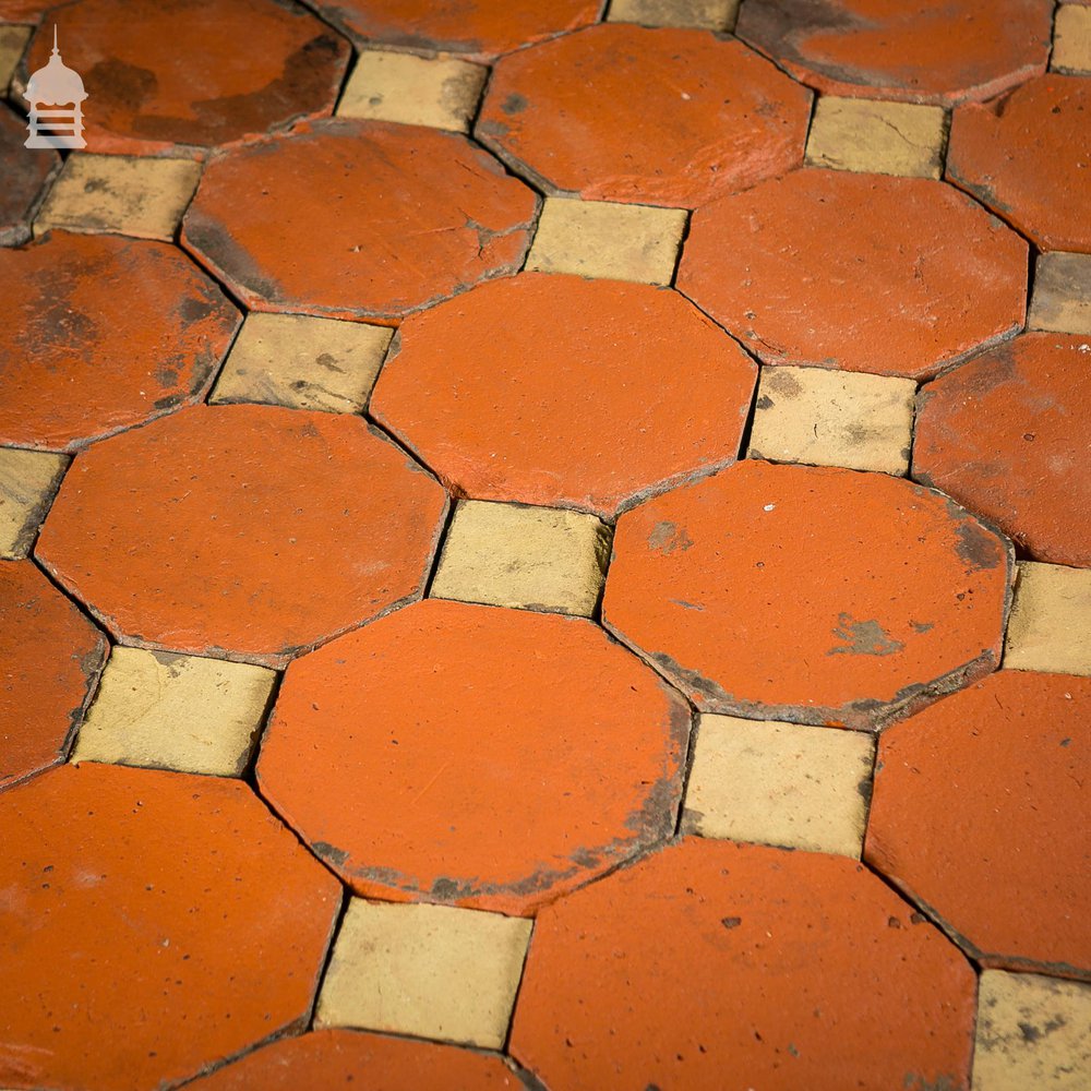 Stunning 18th C Octagonal and Square Church Floor Tiles – 7 SqMs