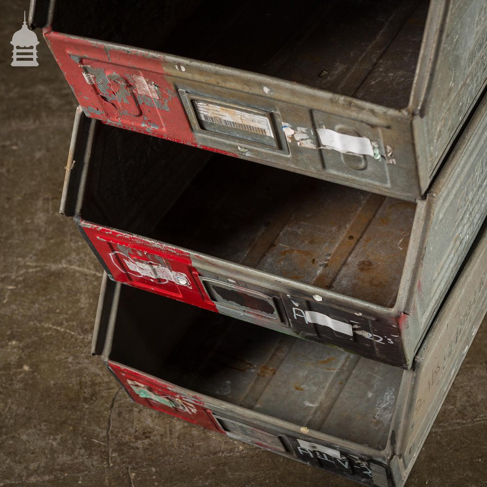 Industrial Galvanised Stackable Storage Bins Drawers